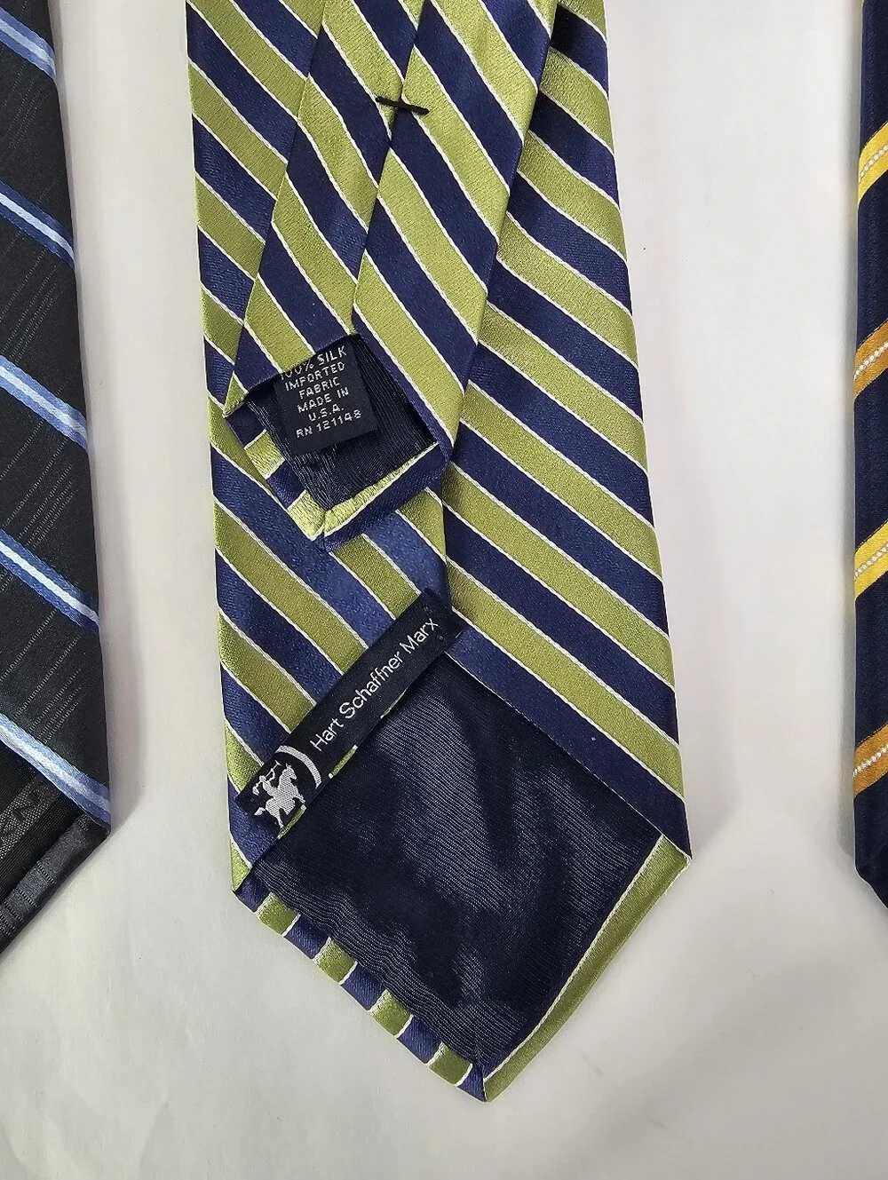 Bundle of 3 Striped 100% Silk Ties Preppy Dark Academia Classic Neckties